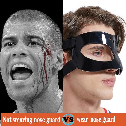 LENASETH Nose Guard for Broken Nose Baseball Softball Basketball Face Mask Adjustable Face Shield Masks with Padding Nose Guard Protects Nose and Eye from Injury for Men and Women Black - Image 5