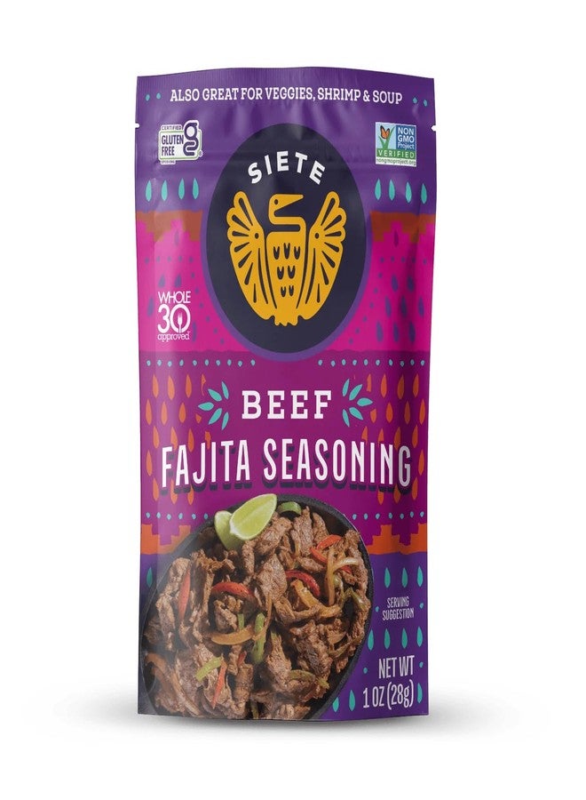 SIETE Beef Fajita Seasoning Mix | Seasoning for Beef, Shrimp, and Veggies | Gluten Free | Vegan | Non GMO | Whole30 Approved | 6 Packets (42 Servings) - Image 1
