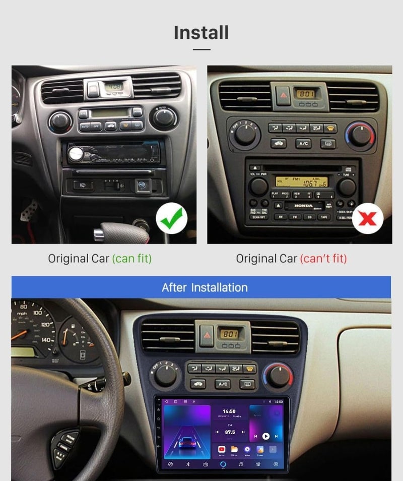 Vierex Fit Honda ACCORD Car Stereo Honda ACCORD 6 Android Screen 1998-2003 with CarPlay, Android Auto, GPS Navigation, Bluetooth, WiFi, FM, AHD Camera Included (2+32GB Carplay 4CORE) - Image 3