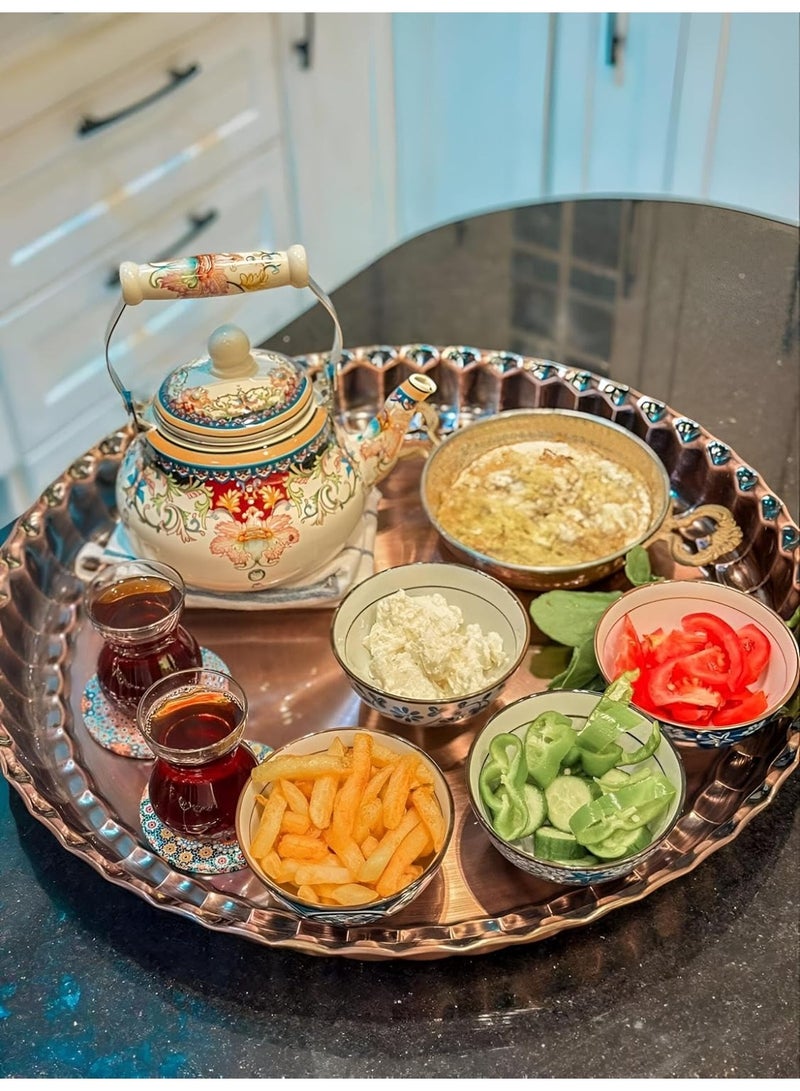 Large 40cm stainless steel Kabsa serving tray for banquets and Aqiqah celebrations - Image 1