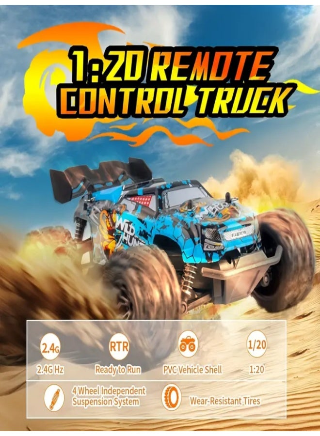 [2.4Ghz, All-terrain Semi-truck Racing]2.4Ghz remote-controlled all-terrain electric Off-road Monster Truck | 1:20 scale, 20 kilometers per hour (12.43 miles per hour), children's toy-level remote-controlled vehicle - Image 2