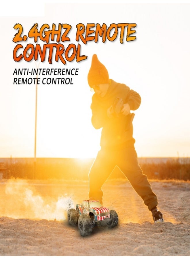 [2.4Ghz, All-terrain Semi-truck Racing]2.4Ghz remote-controlled all-terrain electric Off-road Monster Truck | 1:20 scale, 20 kilometers per hour (12.43 miles per hour), children's toy-level remote-controlled vehicle - Image 4