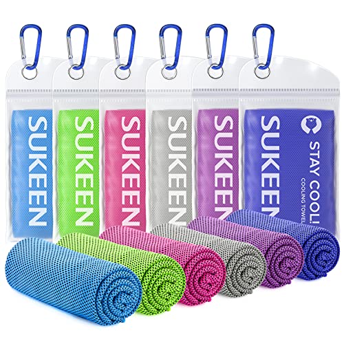 Sukeen Cooling Towels 6 Pack (40"x12"), Cooling Towels for Neck and Face, Quick Dry Sport Camping Cooling Towel, Cold Towel for Hot Weather - Image 1