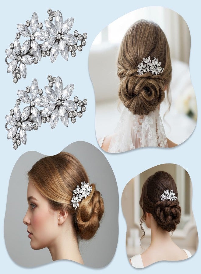 Indusoire 2PCS Rhinestone Hair Accessories, Hair Accessories for Women Party, Hair Clips for Woman, Two Piece Set with Sparkling Diamonds, Elegant Hairpins for Special Occasions - Image 2