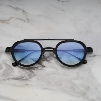Explicit Poets Explicit Poets Unisex Tex Matt Black & Matt Black-Gradient Blue Stylish Sunglasses, A20EP2