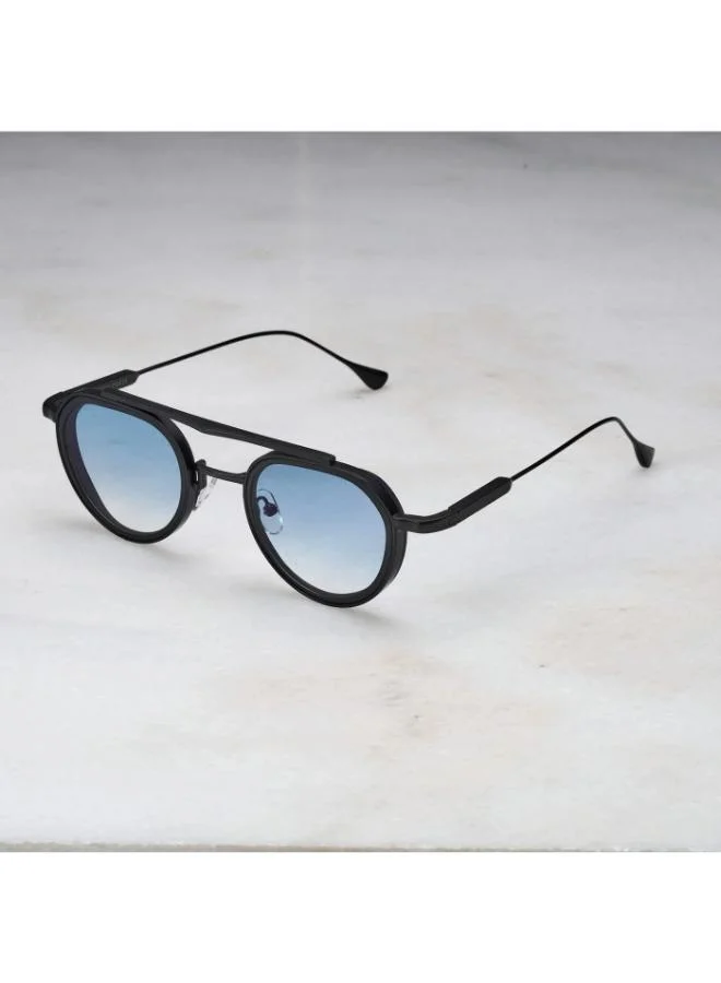  اكسبليست باوتس نظارات شمسية أنيقة للجنسين من إكسبليست بوويتس، أسود مطفي وتدرج أزرق مطفي