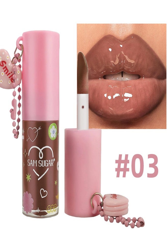 DENESTUP 3 Pcs Hydrating Gloss Set, Jelly Lip Tint Gloss Plumping Lip Gloss for Women Natural Moisturizing Shine Brown Lipgloss Glossy Liquid Lipstick (Multicolor) - Image 5