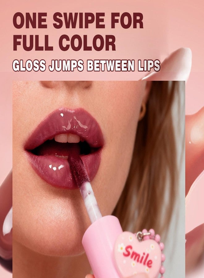 DENESTUP 3 Pcs Hydrating Gloss Set, Jelly Lip Tint Gloss Plumping Lip Gloss for Women Natural Moisturizing Shine Brown Lipgloss Glossy Liquid Lipstick (Multicolor) - Image 2