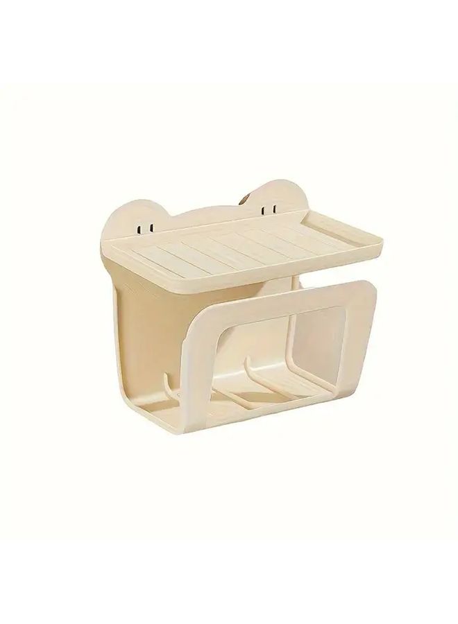 Cream Wall Mounted Wet Wipe Dispenser No Drill Required Easy Install - Image 5