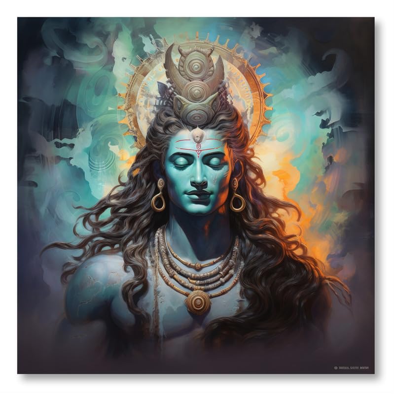 SAF paintings Wooden Framed Lord Shiva Canvas Wall Painting for Home Décor And Office||For Bedroom,Living Room Home wall and Office Interior 24X24Inch and Office CR-266 - Image 2