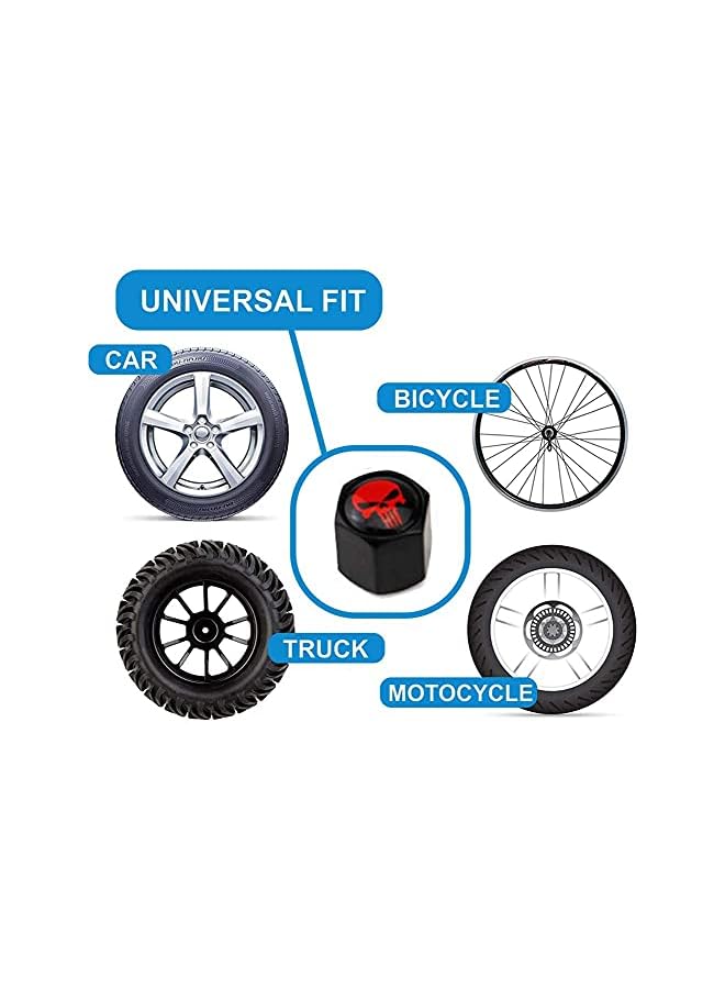 S-TOP Skull Tyre Valve Caps(4PCS) with Wrench Keychain(1PCS) Tire Wheel Valves Cap Dust Stem Cover be suitable for Car SUV Bicycle Motocycle Truck - Image 3