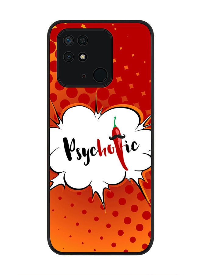 Stylizedd Rugged Black edge case for Redmi 10C 4G  Slim fit Soft Case Flexible Rubber Edges Anti Drop TPU Gel Thin Cover - Psychotic - Image 1