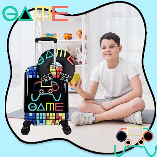 Inprof Kid's Luggage Set 3 Piece Suitcase Set 16" Hardside Luggage with Spinner Wheels Girls Boys Carry on Toddler Suitcase with Travel Duffle Bag Airline Approved - Image 5