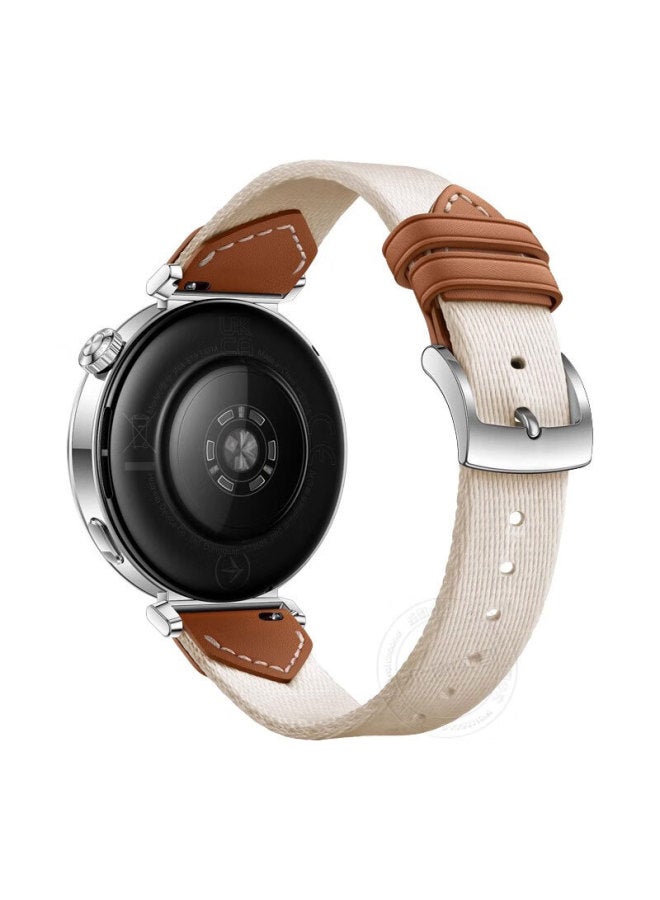 watchbond Watchband For Huawei Gt5 Watch 41mm, Gt5 Pro Composite Woven Saddle Brown Watchband, Gt4 Women's 18mm Autumn/winter Official Nylon Wristband - Image 5
