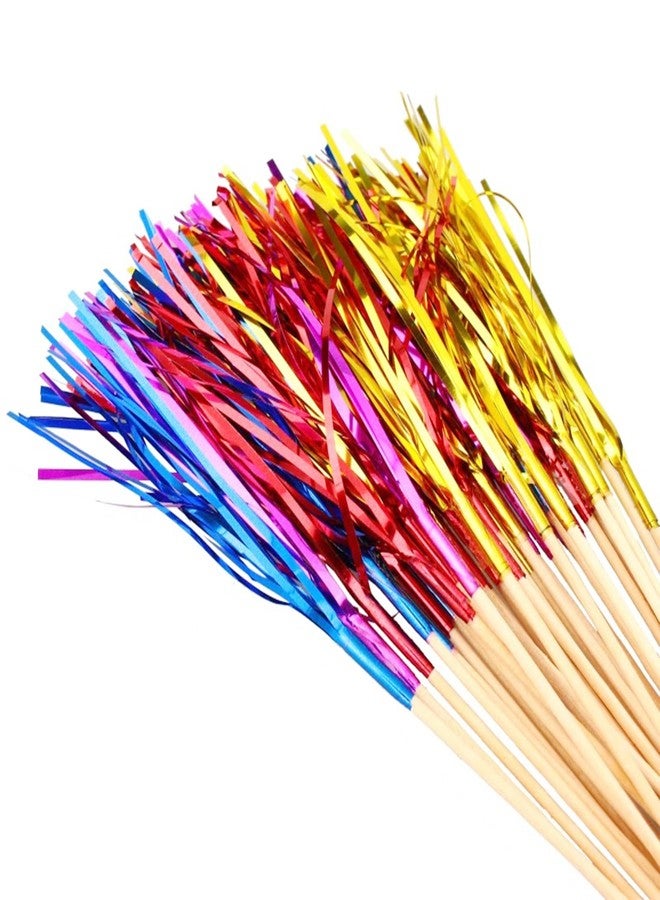 Allazone 200 PCS Firework Cupcake Toppers Foil Frill Toothpicks, 9 Inch Fireworks Bamboo Toothpicks for Cakes Decoration, Party Supplies, Christmas Decoration - Image 3