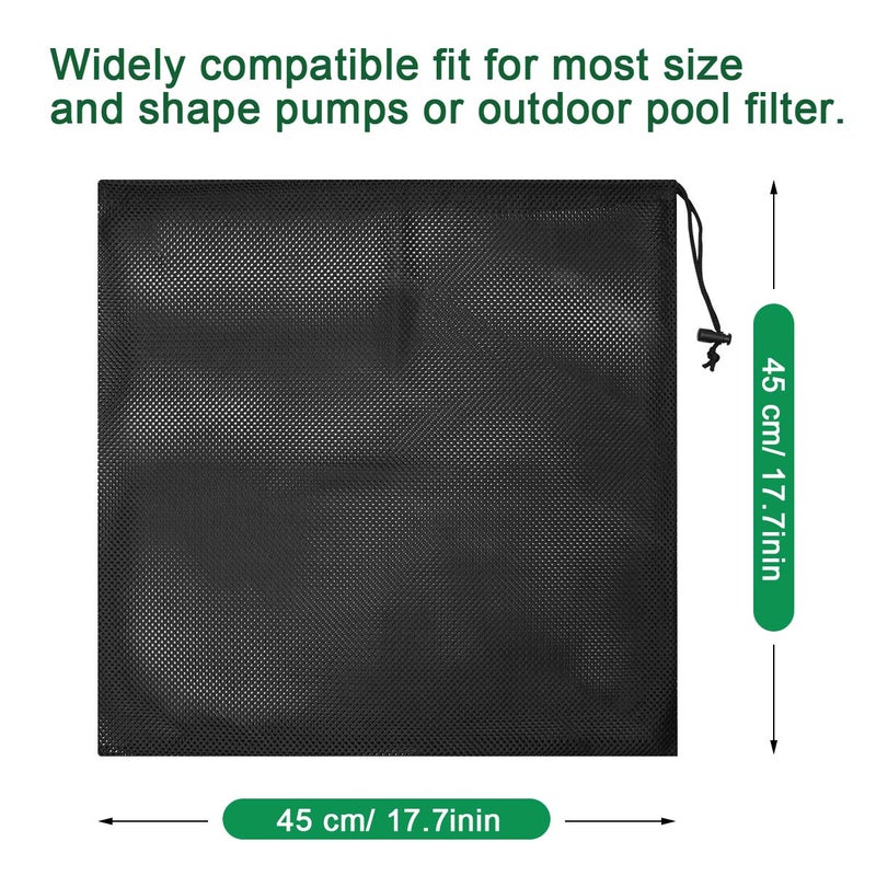 Coolrunner Pump Barrier Bag, 17.3"x 17.3" Pond Filter Mesh for Biological Filters, Black Large Media - Image 3