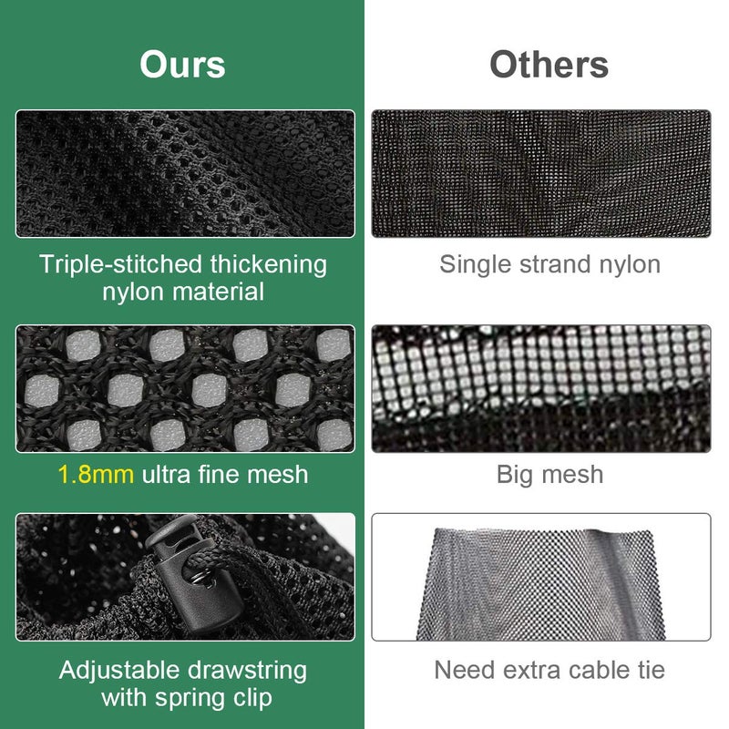 Coolrunner Pump Barrier Bag, 17.3"x 17.3" Pond Filter Mesh for Biological Filters, Black Large Media - Image 5