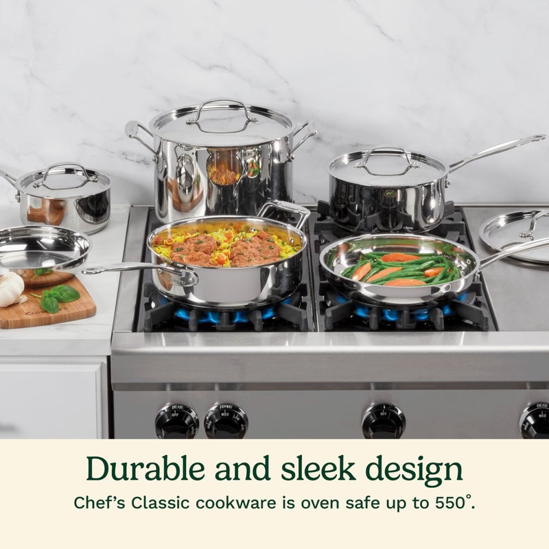 Cuisinart 77-10P1 10-Piece Chef's-Classic-Stainless Collection, Cookware Set - Image 2