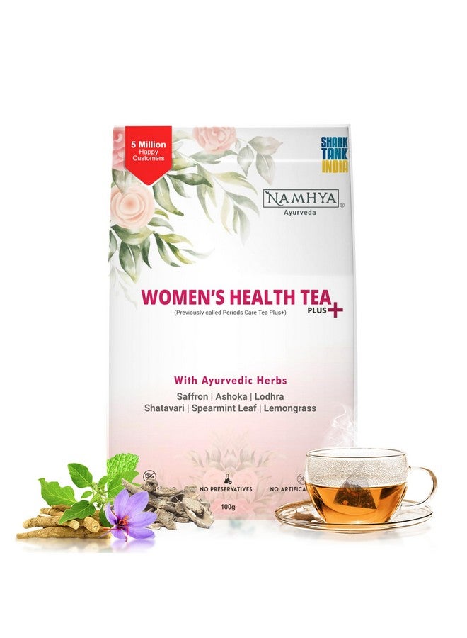 NAMHYA شاي صحة المرأة من ناميا بلس | شاي متلازمة المبيض المتعدد الكيسات للنساء | محمل بالأعشاب الطبيعية الأيورفيدية (100 جرام) | شاي أخضر | مكملات متلازمة المبيض المتعدد الكيسات للنساء - Image 1