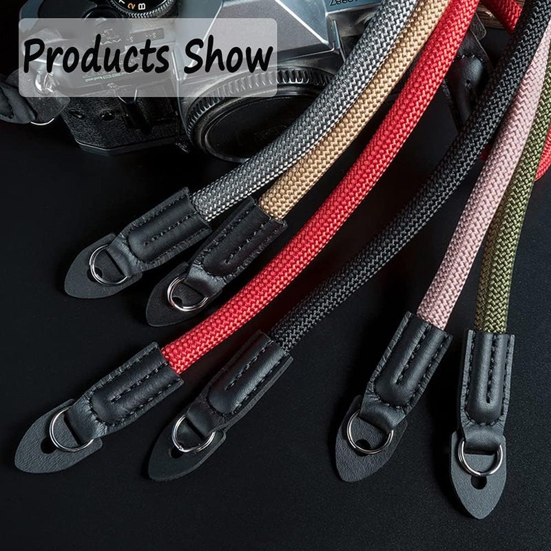 Eorefo Camera Strap Vintage 100cm Nylon Climbing Rope Camera Neck Shoulder Strap for Micro Single and DSLR Camera(Red) - Image 5