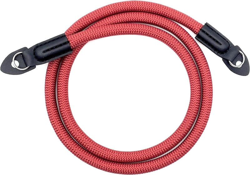 Eorefo Camera Strap Vintage 100cm Nylon Climbing Rope Camera Neck Shoulder Strap for Micro Single and DSLR Camera(Red) - Image 3