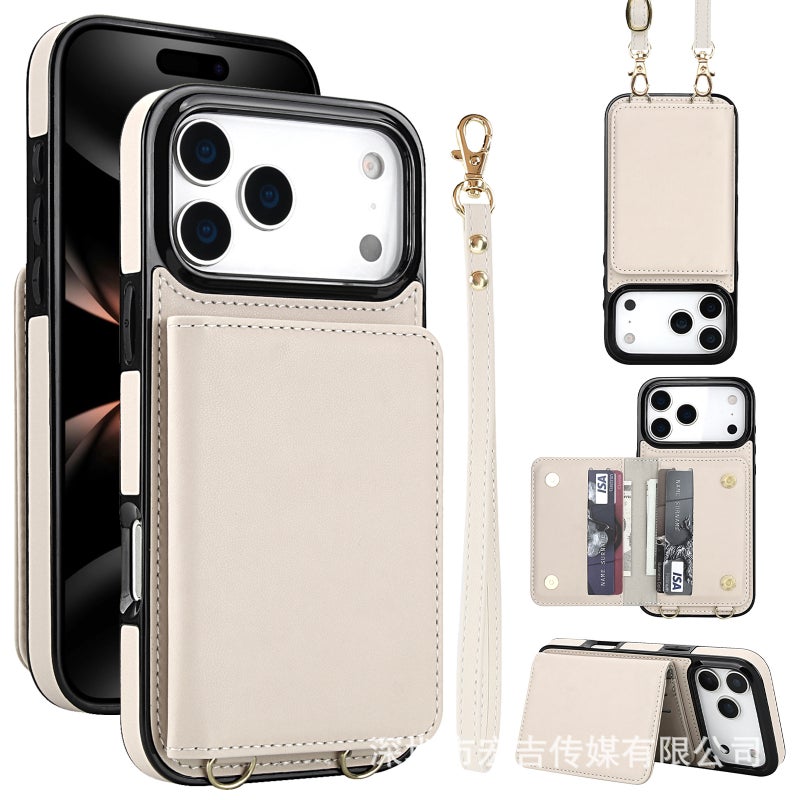 iPhone 14 Pro TPU Protective for iPhone 14 14 Plus 14 Pro 14 Pro Max with Kickstand and Card Holder in White finish - Image 1