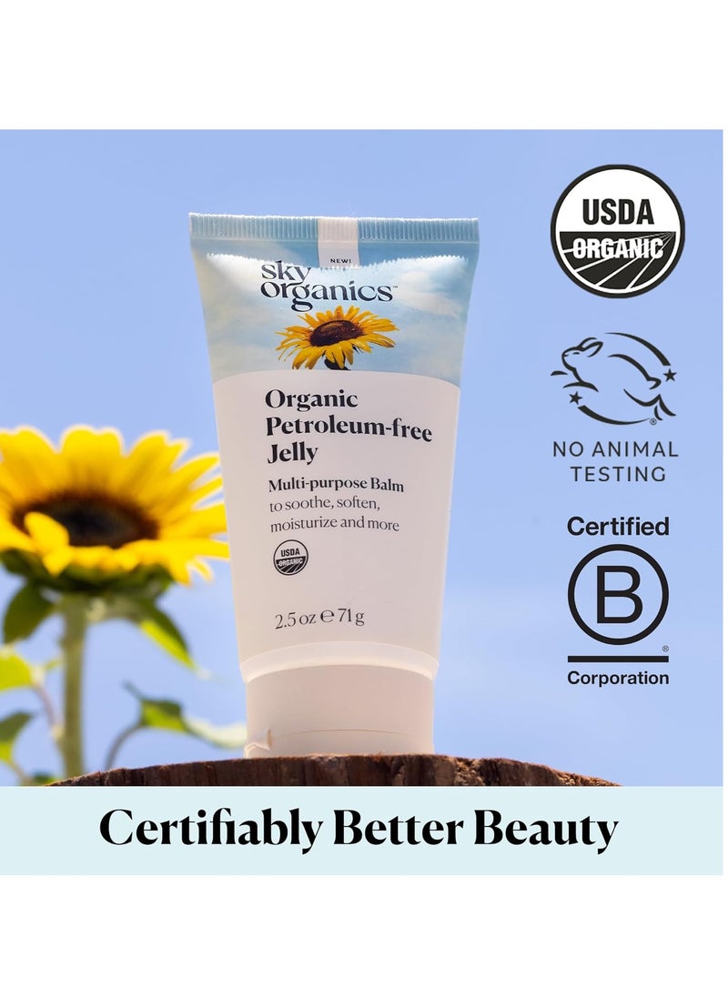 Sky Organics Sky Organics Organic Petroleum-free Jelly, Multi-Purpose Skin Care Balm with Organic Shea Butter, Coconut Oil, Olive Oil & Vitamin E, Moisturizing Lip Balm & Moisturizer for Dry Skin, 2.5 Oz  - Image 2