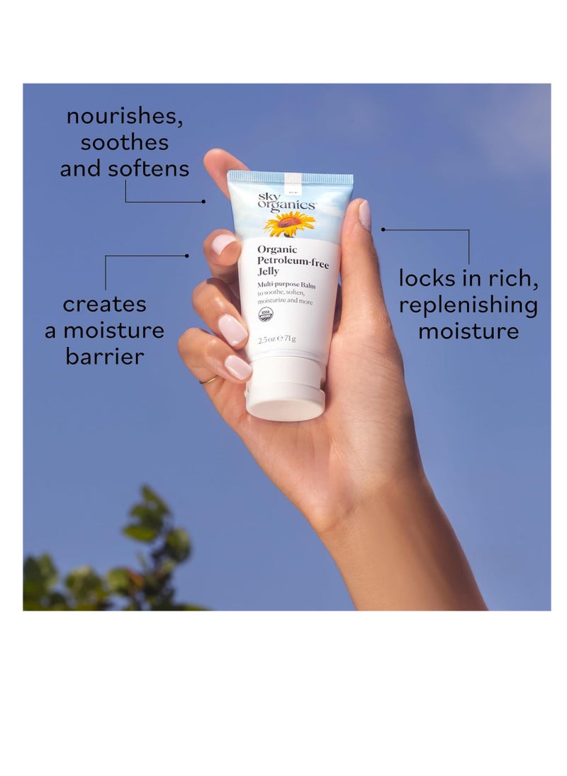 Sky Organics Sky Organics Organic Petroleum-free Jelly, Multi-Purpose Skin Care Balm with Organic Shea Butter, Coconut Oil, Olive Oil & Vitamin E, Moisturizing Lip Balm & Moisturizer for Dry Skin, 2.5 Oz  - Image 5
