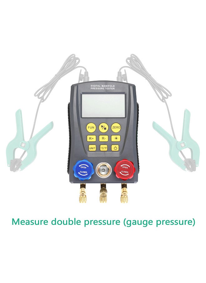Generic Pressure Gauge Refrigeration Digital Vacuum Pressure Manifold Tester Meter HVAC Temperature Tester Digital Manifold Gauge Meter HVAC Vacuum Pressure  - Image 1