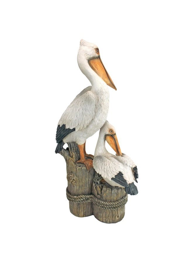 Design Toscano Coastal Decor Ocean's Perch Pelicans Garden Bird Statue, 24 Inch, Polyresin, Full Color - Image 3
