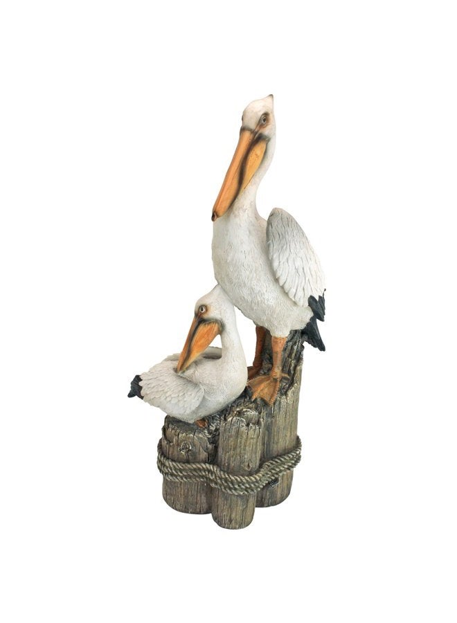 Design Toscano Coastal Decor Ocean's Perch Pelicans Garden Bird Statue, 24 Inch, Polyresin, Full Color - Image 1