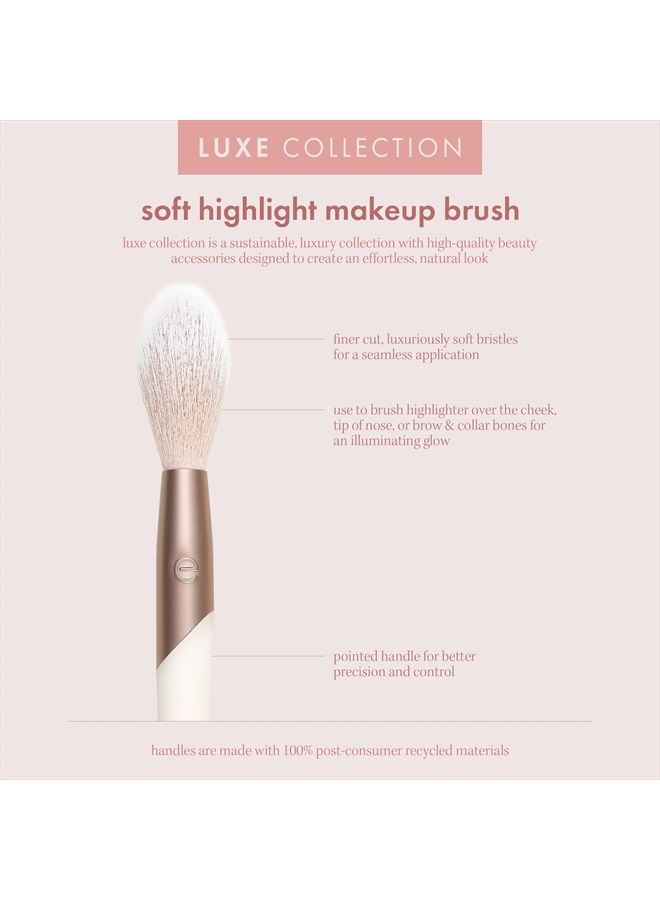Ecotools Luxe Soft Highlighter Makeup Face Powder Brush, Sheer, Luminous Glow, Premium Quality Makeup Brush, Ultra Soft, Synthetic Bristles, Eco Friendly Face Brush, Cruelty-Free, 1 Count - Image 3