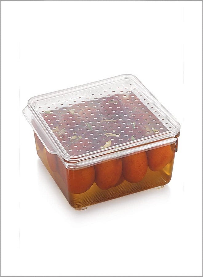 INKULTURE Stackable Acrylic Fridge Organizer Sturdy Pantry And Refrigerator Storage Bins With Lid Fridge Containers | Small | Pack of 01 - Image 3