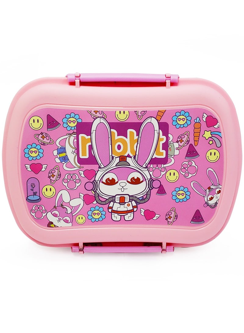 Eazy Kids طقم سهل للأطفال من 2 صندوق غداء وزجاجة ماء أرنب وردي - Image 4