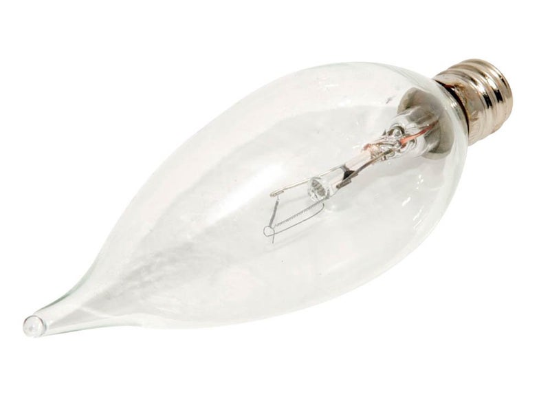 Bulbrite KR25CFC/32 25W Krystal Touch Flame Tip Chandelier Bulb (CA10), Candelabra Base - Image 1