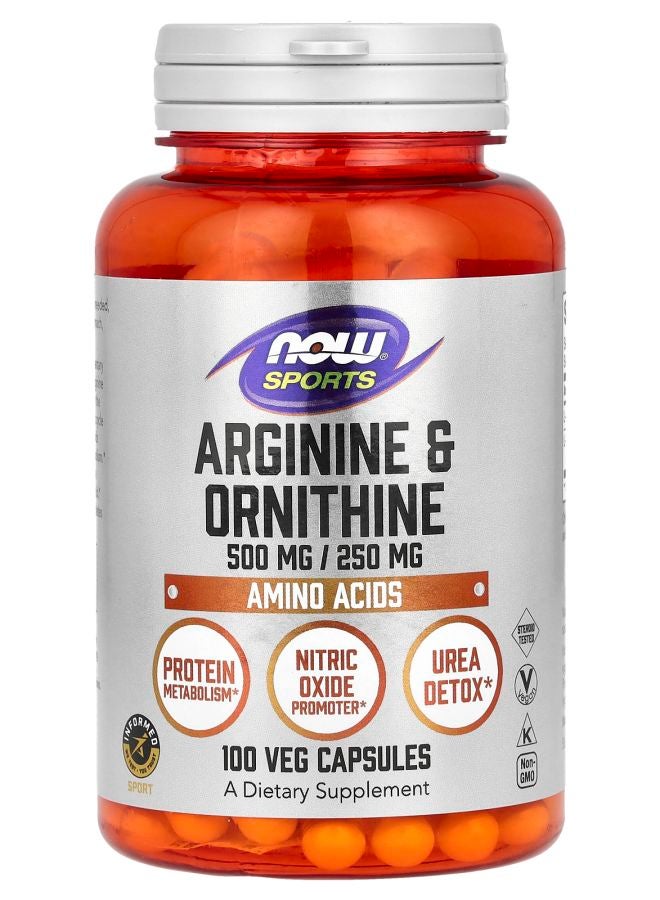 now Sports Arginine & Ornithine 100 Veg Capsules