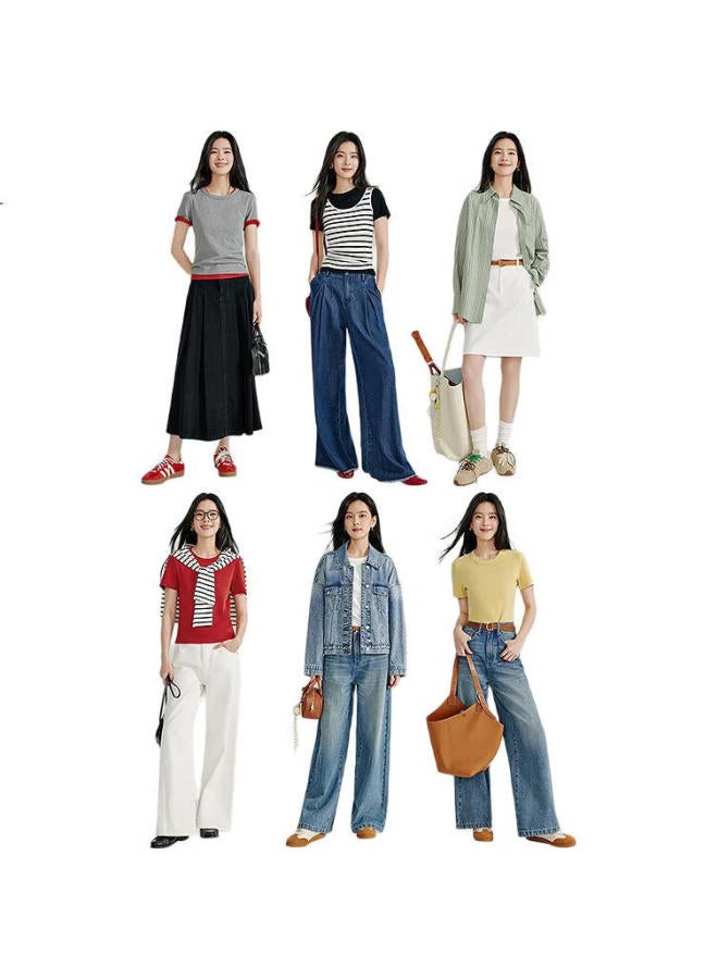 INMAN Women'S Solid Color Short Sleeve T-Shirt Spring Summer Basic Top Flower Gray - Round Neck M - Image 3