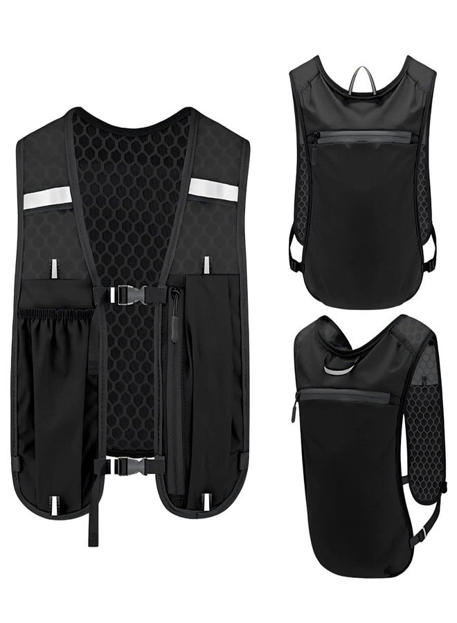DR. FITZY Hydration Bag with 2L Water Bladder, Bottle & Mobile Holder Pouch | Reflective Running Vest for Men & Women | Breathable Hydration Vest for Running, Cycling, Hiking, Trekking & Bike Riders (Black) - Image 1