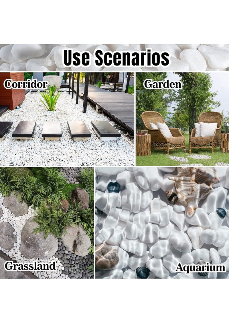 vsell24 2-4mm Medium White Stones Polished Natural White Pebbles For Garden Landscaping Fish Tank Vase Filler Cactus Succulents Aquariums  - Image 3