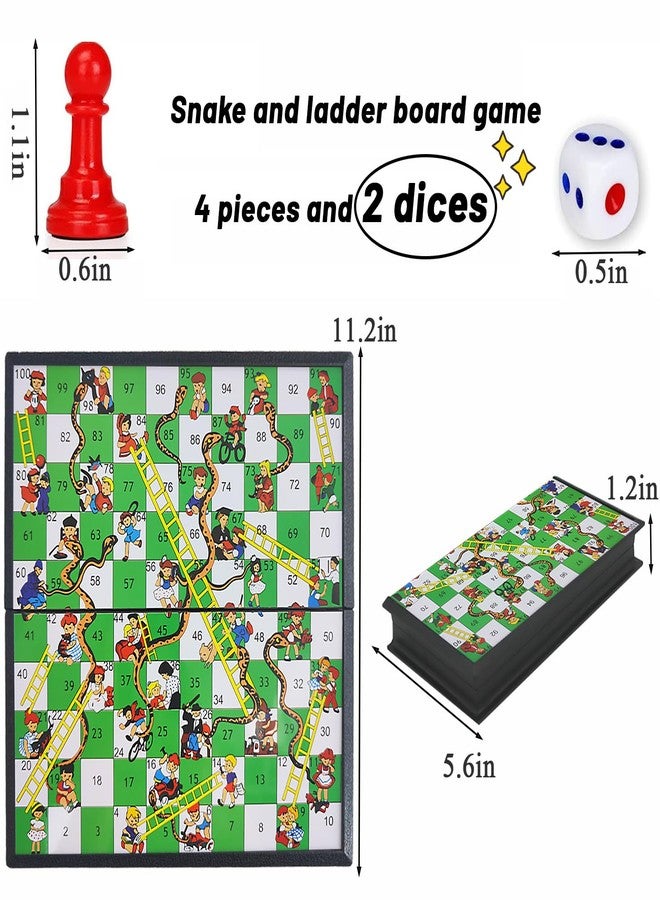 KIDAMI Magnetic Snakes and Ladders Board Game Set, Folding Portable Design, Family Travel Game Set Gift for Kids and Adults (11.2 inch x 11.2 inch) - Image 3