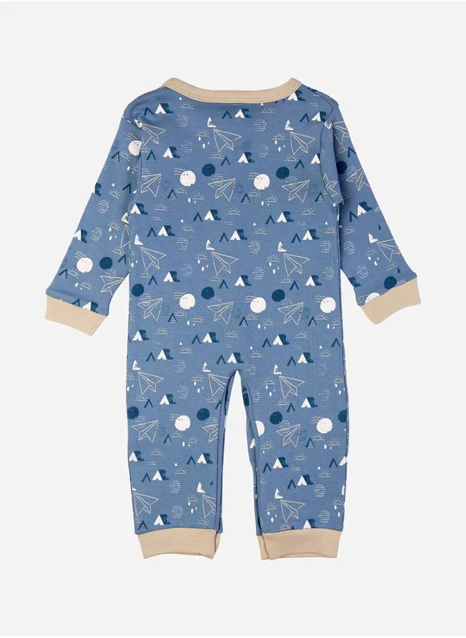 Babies Basic All Over Print Long Sleeves Sleepsuit by Styli