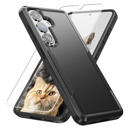 Warsia for Samsung Galaxy S26 Case with HD Screen Protector, Dual Layer Military Grade Drop Tested, Heavy Duty Rugged Shockproof Non-Slip Outdoor Protective Cover, Black - Image 1