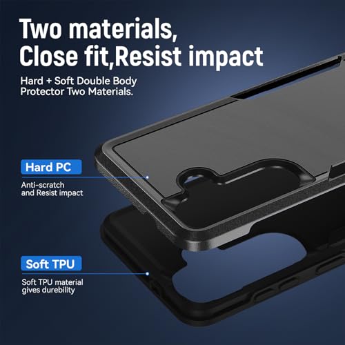 Warsia for Samsung Galaxy S26 Case with HD Screen Protector, Dual Layer Military Grade Drop Tested, Heavy Duty Rugged Shockproof Non-Slip Outdoor Protective Cover, Black - Image 5