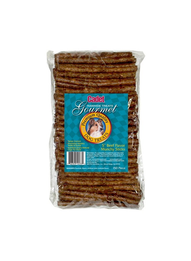 Cadet Cadet Gourmet Premium Quality Rawhide Beef Munchy Sticks for Dogs, 150-Pack - Image 1
