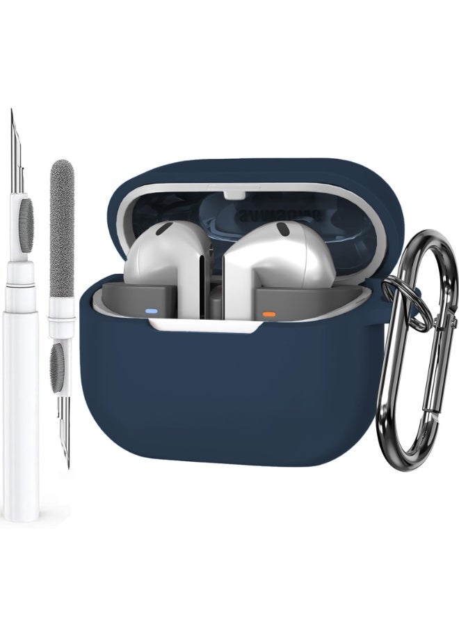 أنيوغرو حافظة Galaxy Buds 3 Pro/Buds 3 من السيليكون لحماية كاملة للجسم (مع قفل أمان)، مقاومة للصدمات والسقوط، غلاف واقي ناعم مع مجموعة تنظيف للرياضة والسفر، أسود - Image 1