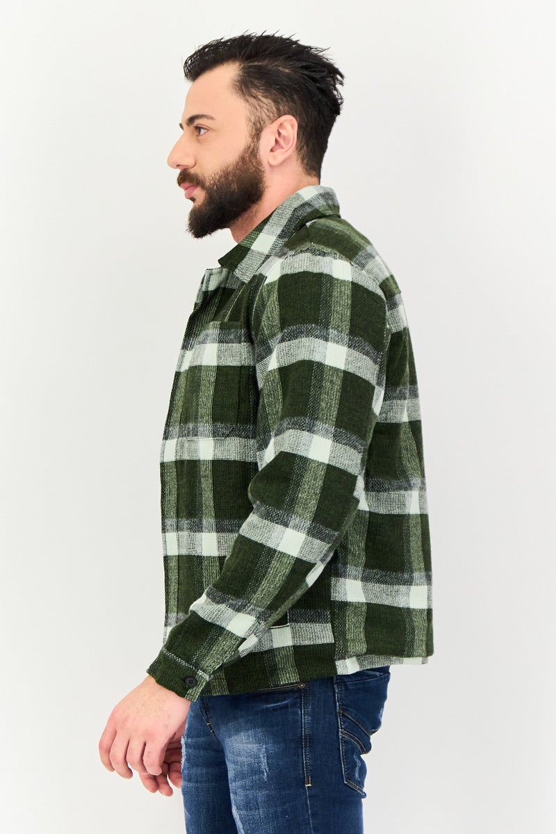 Misfit Men Plaid Long Sleeve Jacket Shirt, Multicolor - Image 2