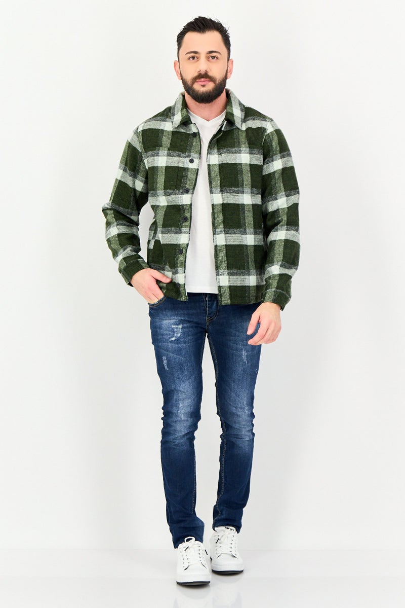 Misfit Men Plaid Long Sleeve Jacket Shirt, Multicolor - Image 4