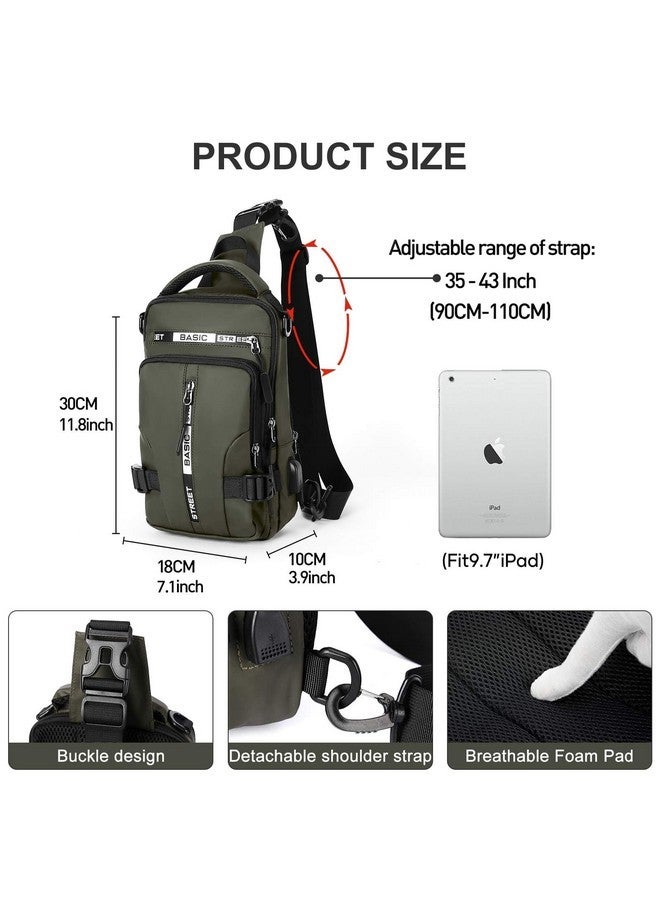 SEAFEW حقيبة ظهر سيفيو المتقاطعة للصدر - للتنزه، الكاجوال، السفر، A1-الأخضر، 11.8 x 7.1 x 3.9 بوصة - Image 2