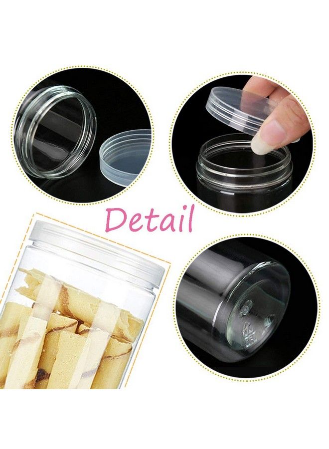 Haawooky 3 Pcs 46Oz/1360Ml Clear Plastic Round Storage Jarsempty Plastic Jars With Lidsclear Plastic Storage Jars With Screw On Lids For Dry Goodsnoodlesspices And More - Image 4