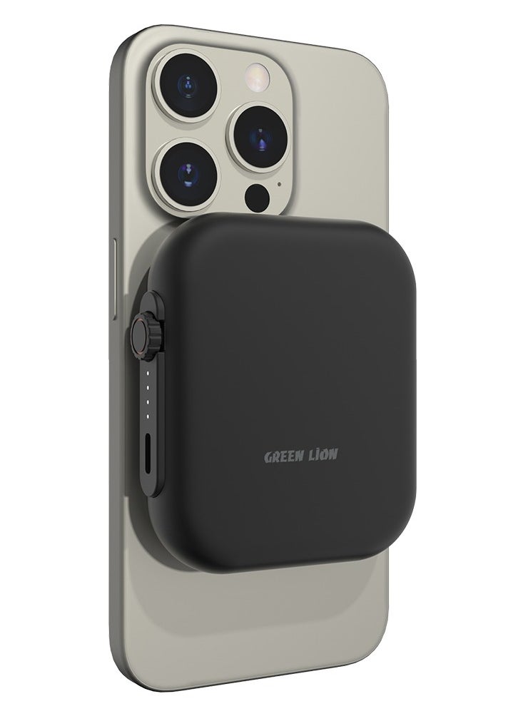 GREEN LION 5000mAh Power Bank 5000 mAh MagSafe Trio PD 20W for iWatch / iPhone / Airpods / 15W Magnetic Wireless Fast Charging/ LED Power Indicator / Polymer Battery - Black  - Image 4